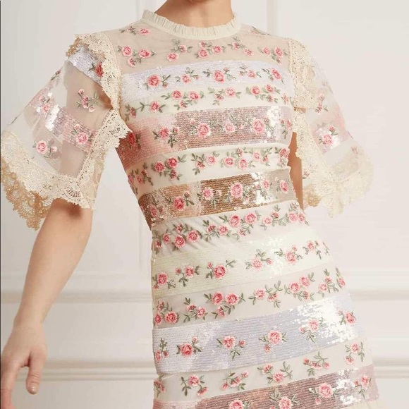 Needle & Thread Dresses & Skirts - Needle & Thread Rosebud Stripe Dress